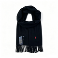 Polo Ralph Lauren Pony Embroidered Tassel Scarf Black