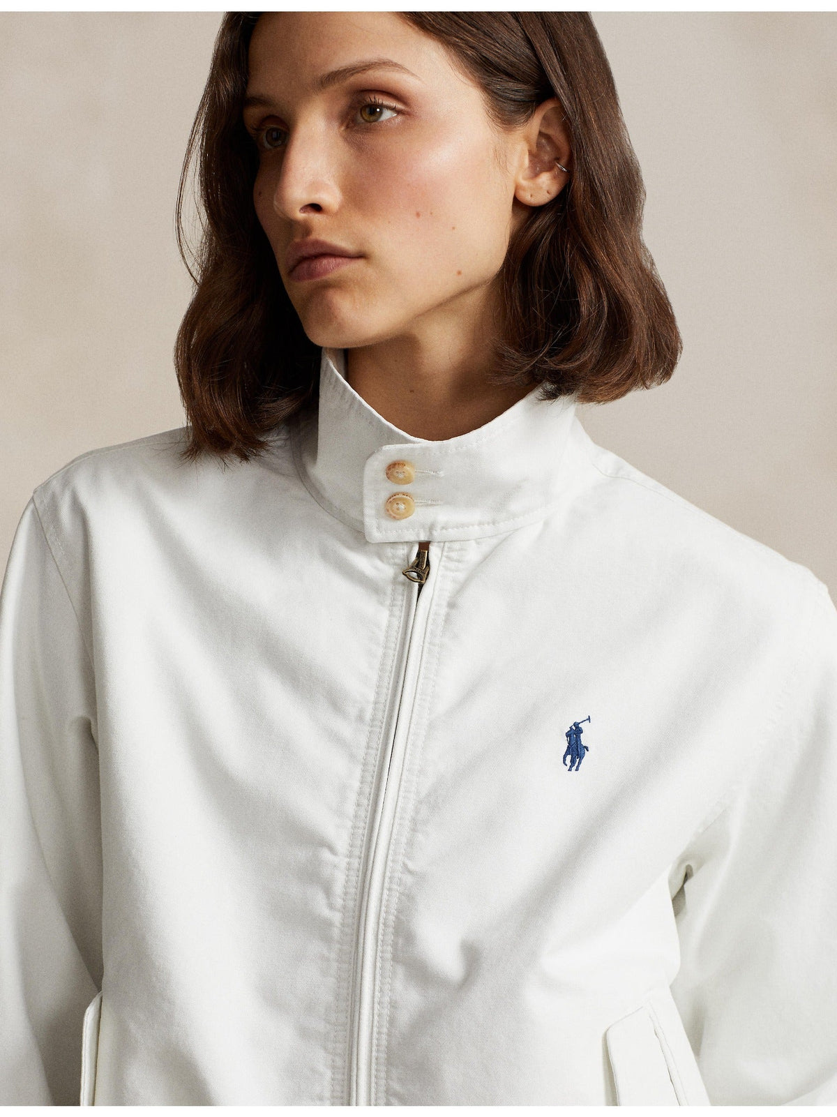 RALPH LAUREN WOMEN Cotton Canvas Jacket Deckwash White