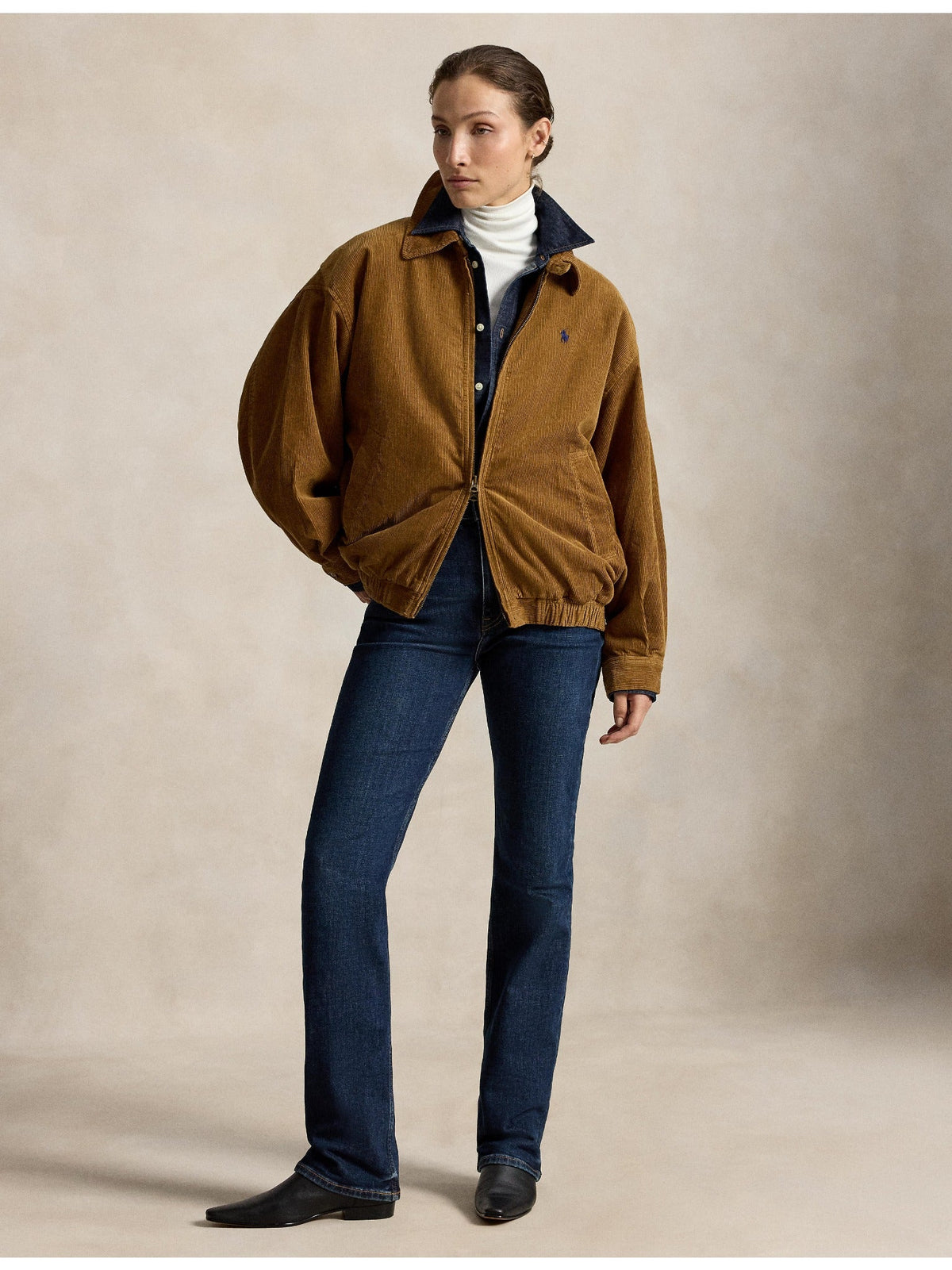 RALPH LAUREN WOMEN Cotton Corduroy Jacket Tan