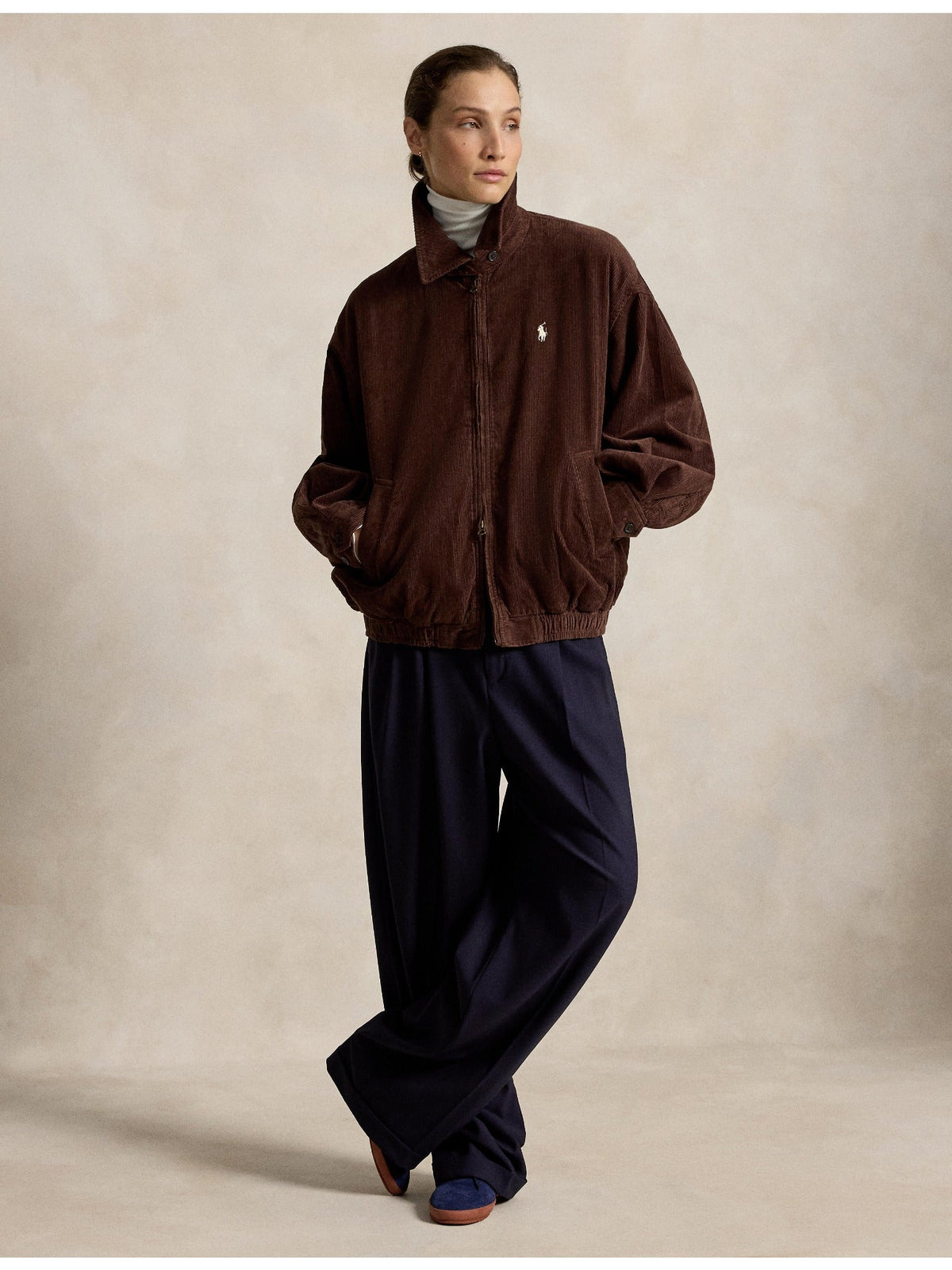 RALPH LAUREN WOMEN Cotton Corduroy Jacket Brown