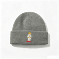Polo Bear Logo Knitted Beanie, Dark Grey Classic Winter Skull Hat
