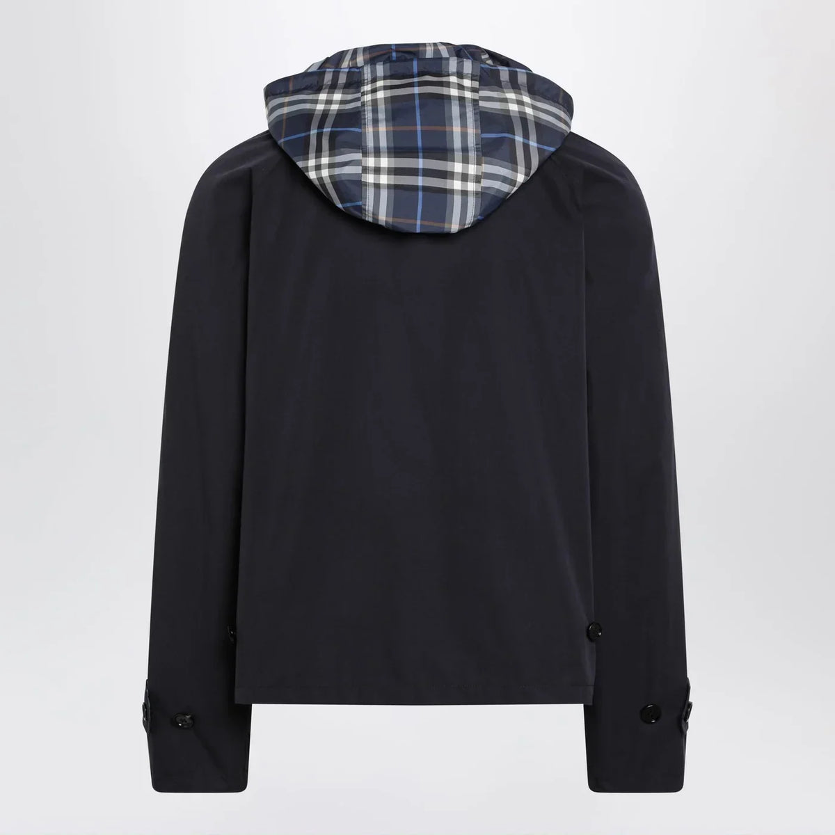 Burberry - Blue reversible cotton jacket with Check pattern