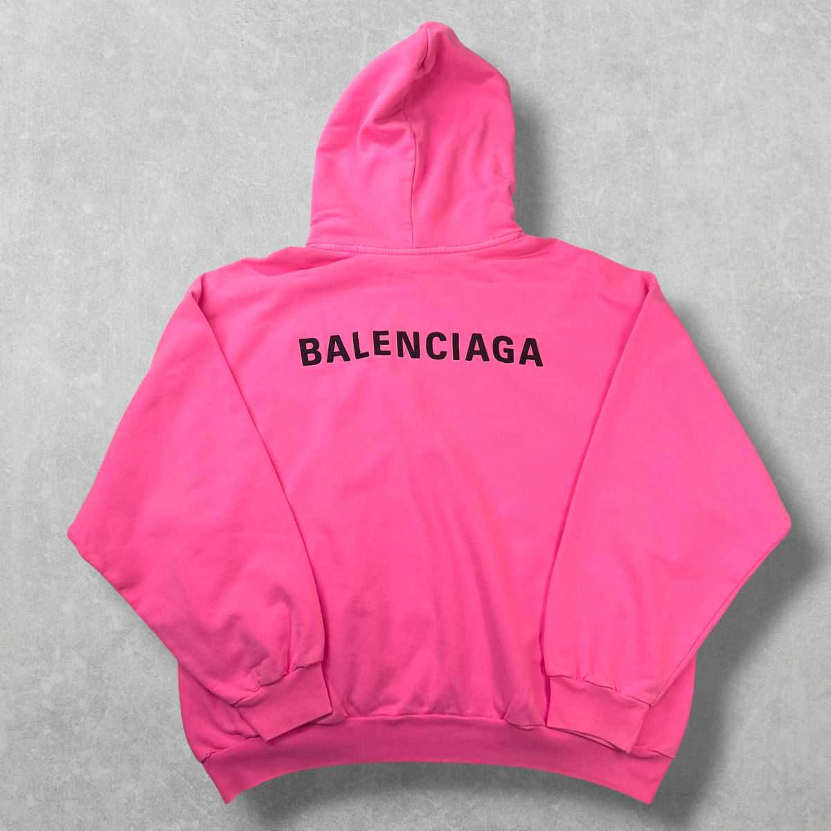 Balenciaga Back Print Bright Pink Medium Fit Hoodie Women