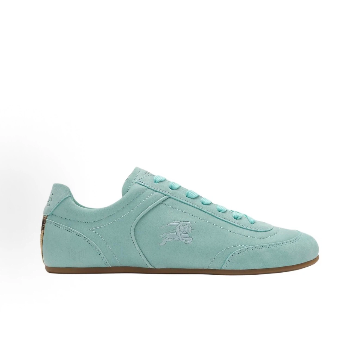 Burberry Knight Runner Suede Low‑Top Sneakers, Mint Green