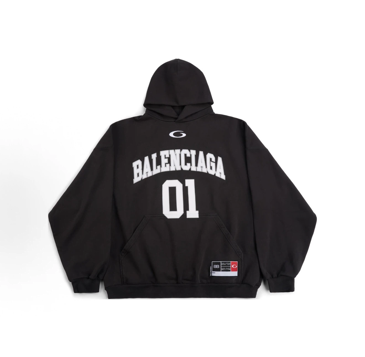 Balenciaga 01 Varsity Hoodie Unisex Black