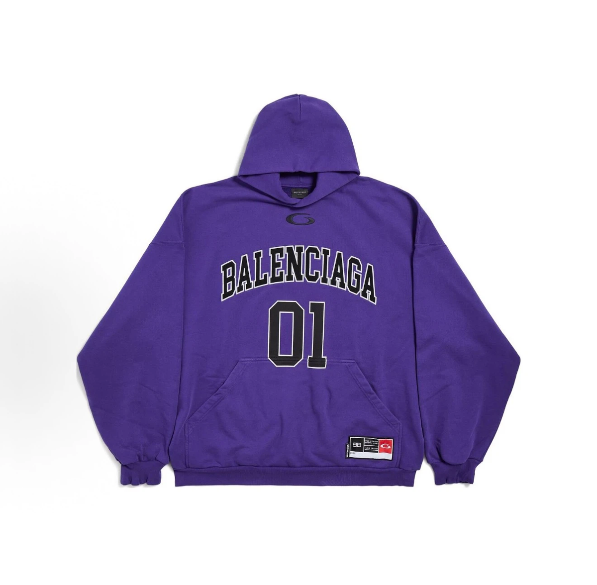 Balenciaga 01 Varsity Hoodie Unisex Purple