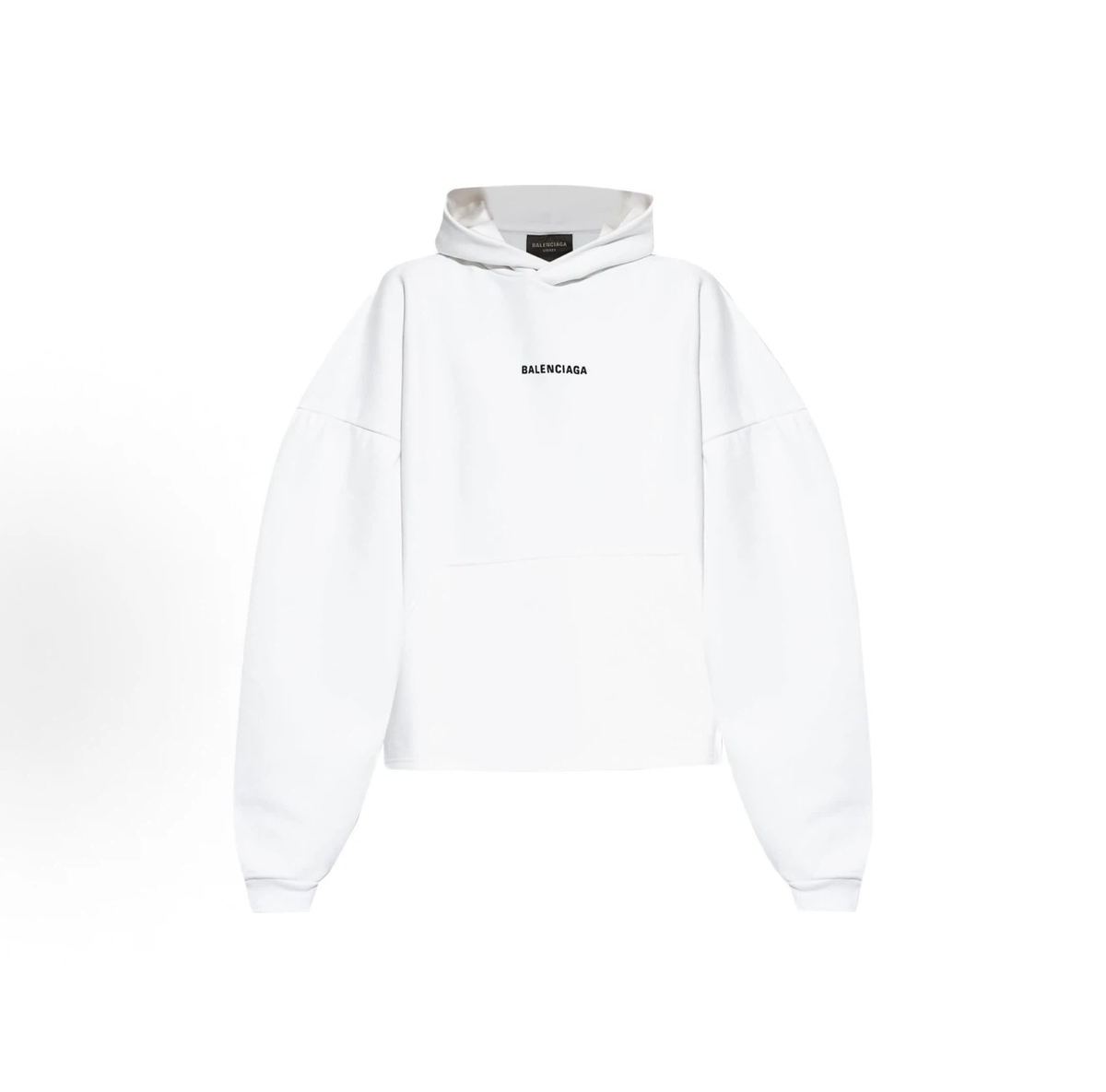 Balenciaga Embroidered Logo Oversized Hoodie White Unisex