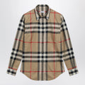 Burberry - Slim-fit cotton twill check shirt in archive beige
